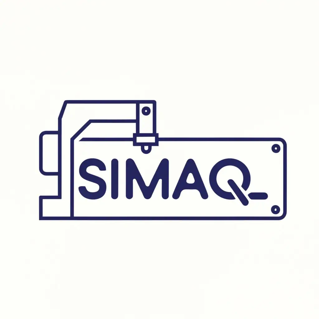 logo, MILLING MACHINE, with the text "SIMAQ", typography