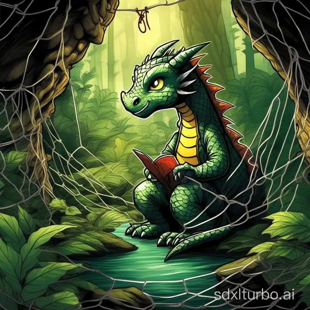 One day, while exploring a nearby forest, Lucas encounters a tiny dragon, injured and trapped in a net. He decides to help it, and in gratitude, the dragon guides him to a mysterious cave.