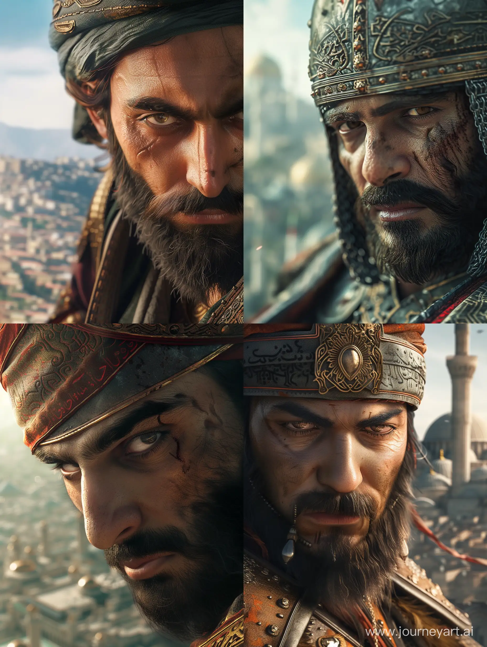 Ottoman-Warrior-in-Detailed-4K-Realism-Cityscape-CloseUp