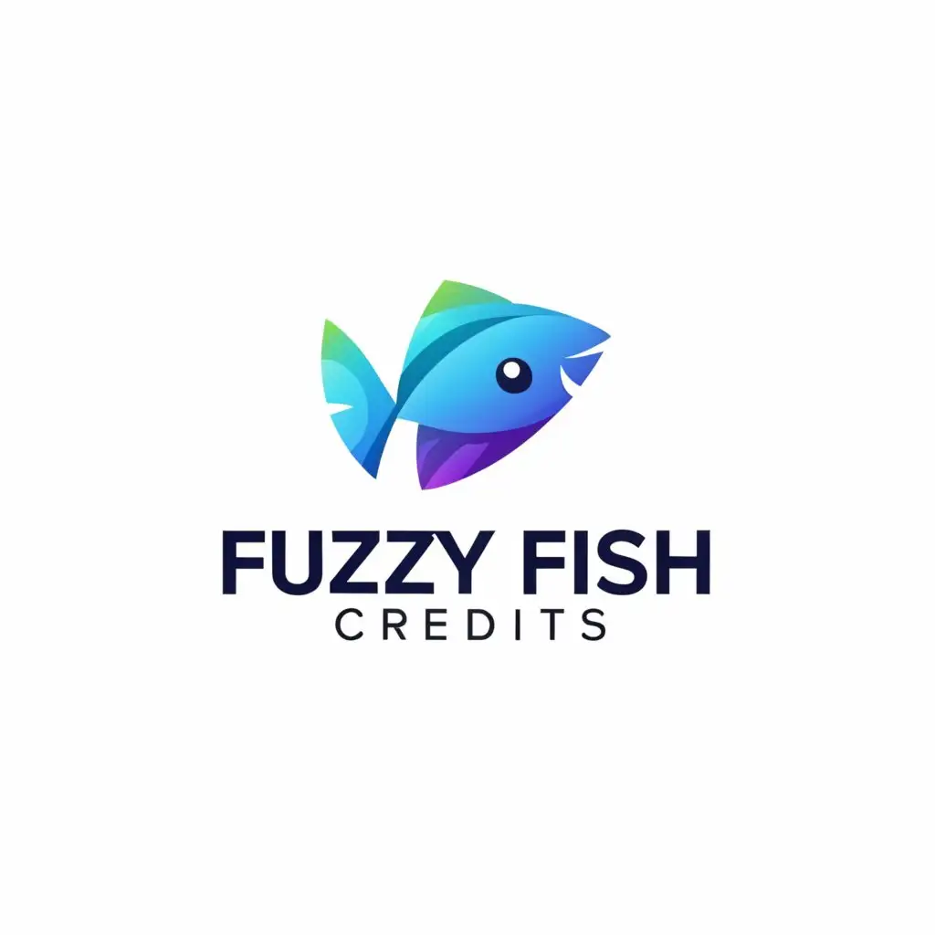 a logo design,with the text "Fuzzy Fish Credits", main symbol:fish,Moderate,be used in Finance industry,clear background