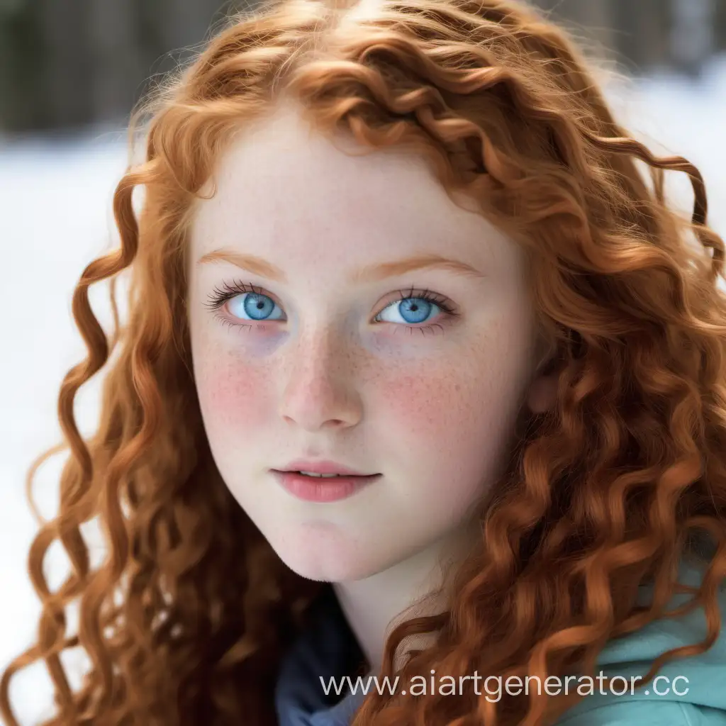 Portrait-of-a-17YearOld-Girl-with-SkyBlue-Eyes-and-Curly-Red-Hair