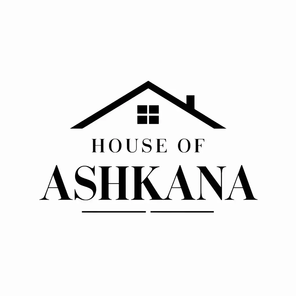 LOGO-Design-For-House-of-Ashkana-Elegant-Typography-with-Home-Family-Theme