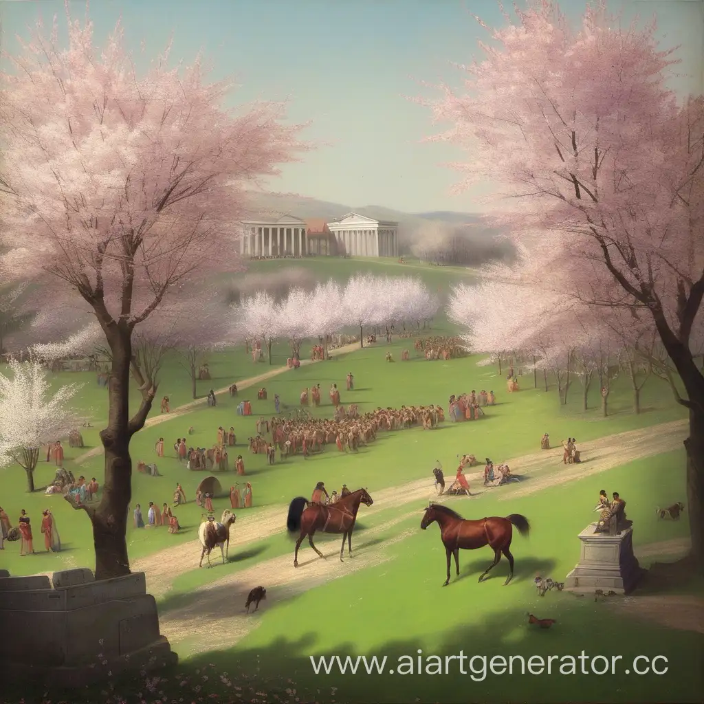 Spartan-Warriors-Training-in-Blossoming-Spring-Landscape