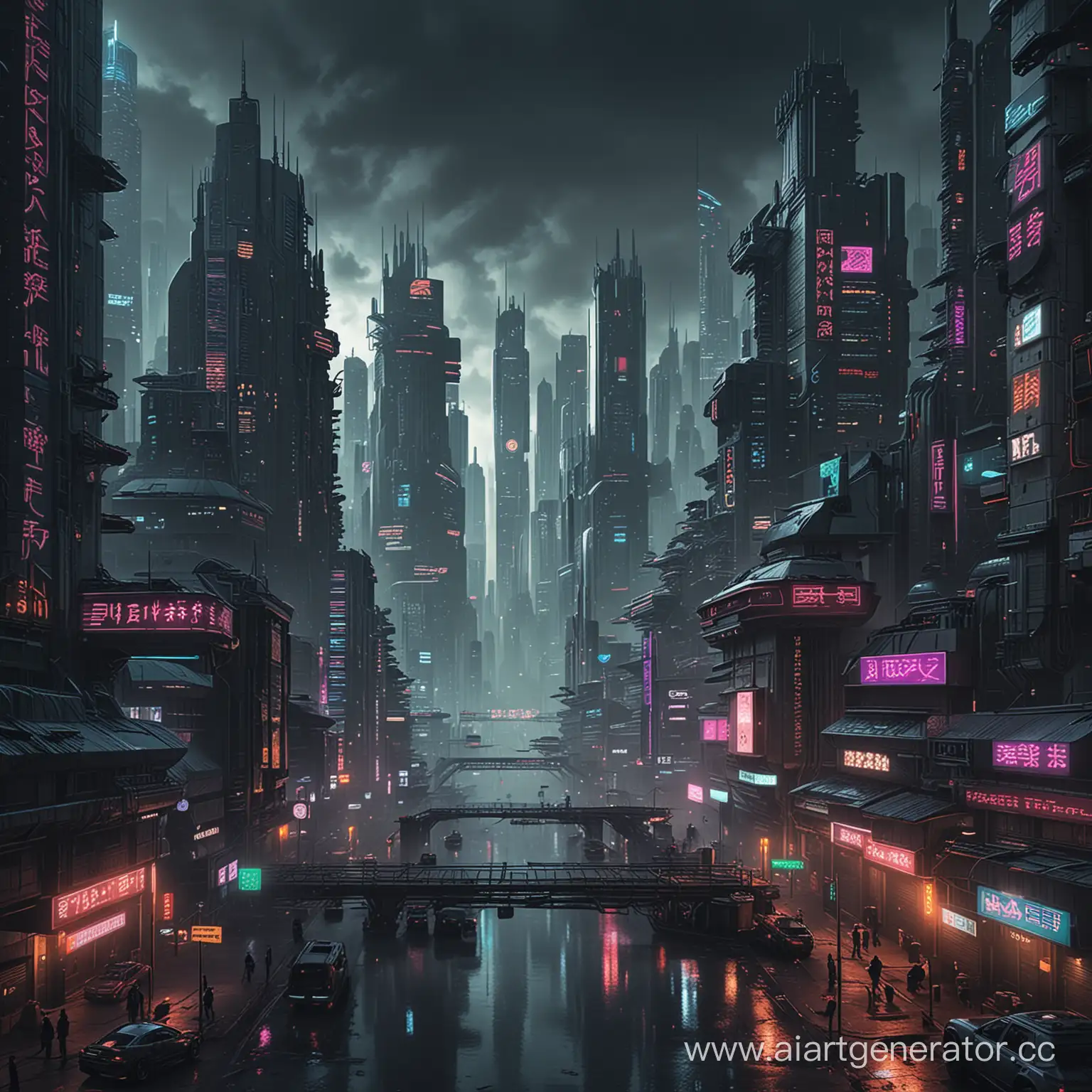 Futuristic-Cyberpunk-Cityscape-with-Neon-Lights-and-Skyscrapers