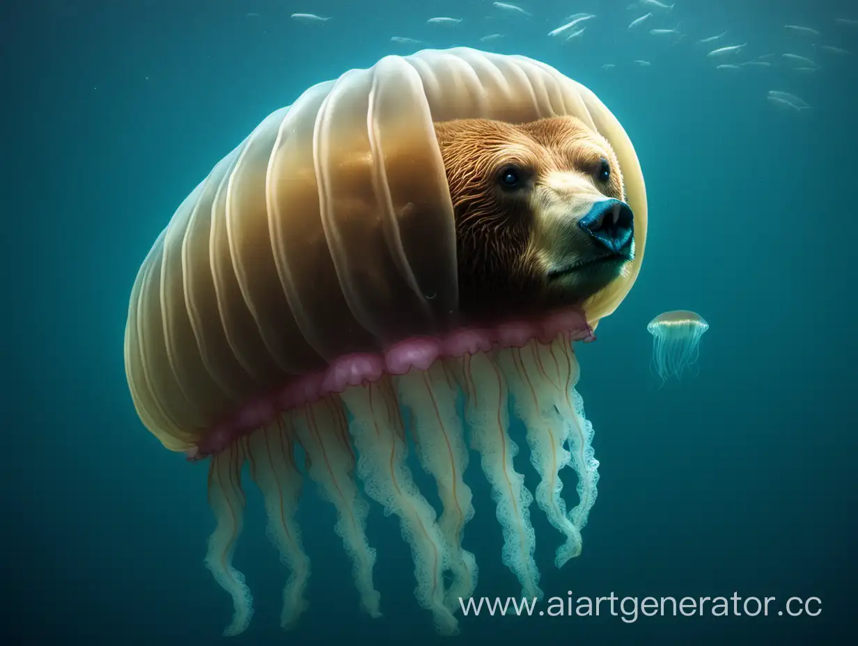 Adorable-Bear-and-Jellyfish-Friendship-Art