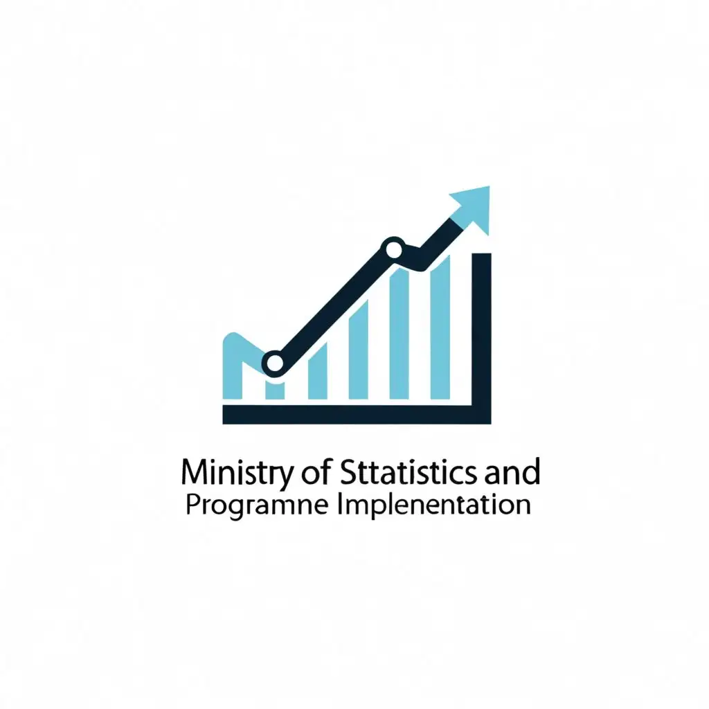 a logo design,with the text "Ministry of statistics and programme implementation", main symbol:statistics, graph,Moderate,be used in Internet industry,clear background