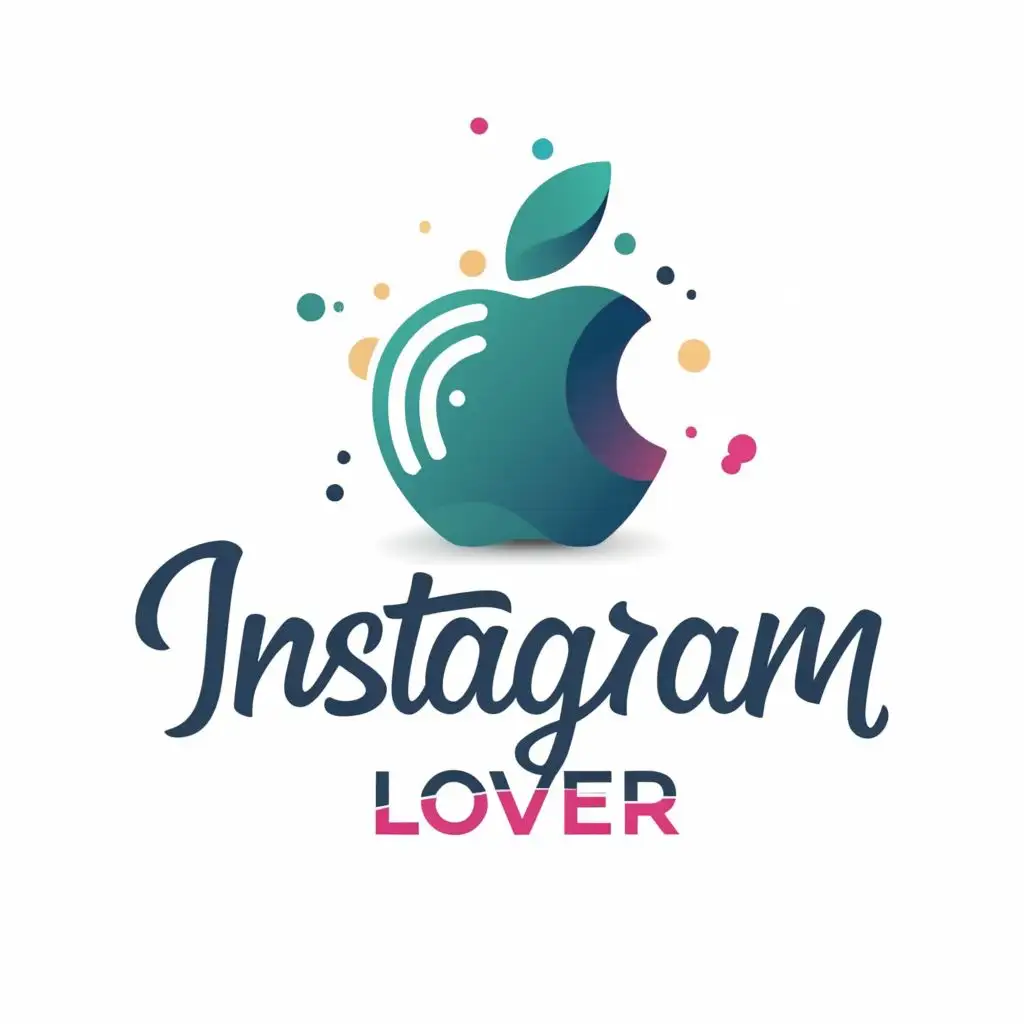 LOGO-Design-For-Instagram-Lover-Apple-Logo-with-Typography-for-Entertainment-Industry