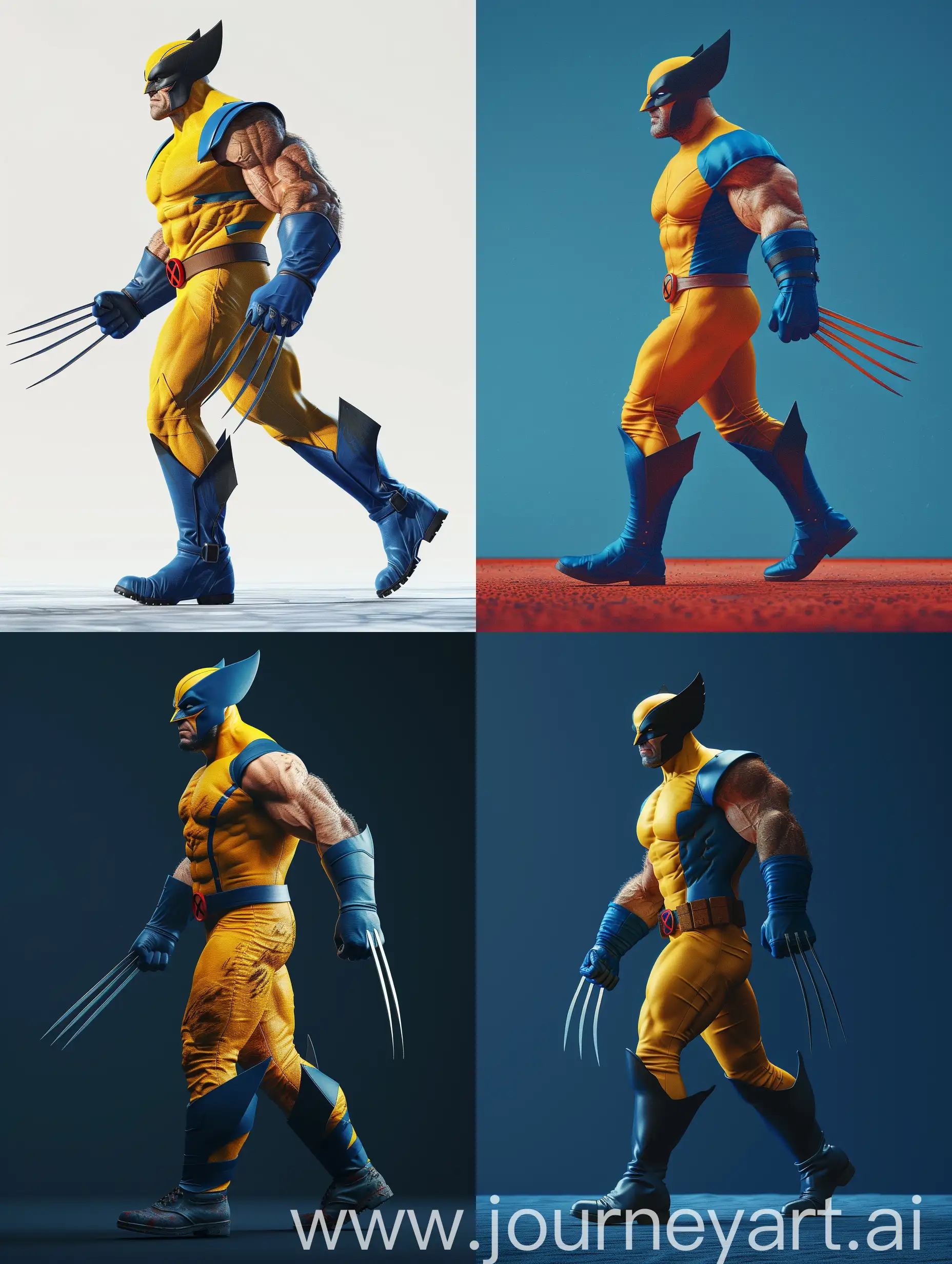 Intense-Marvel-Wolverine-in-Classic-Yellow-and-Blue-Costume