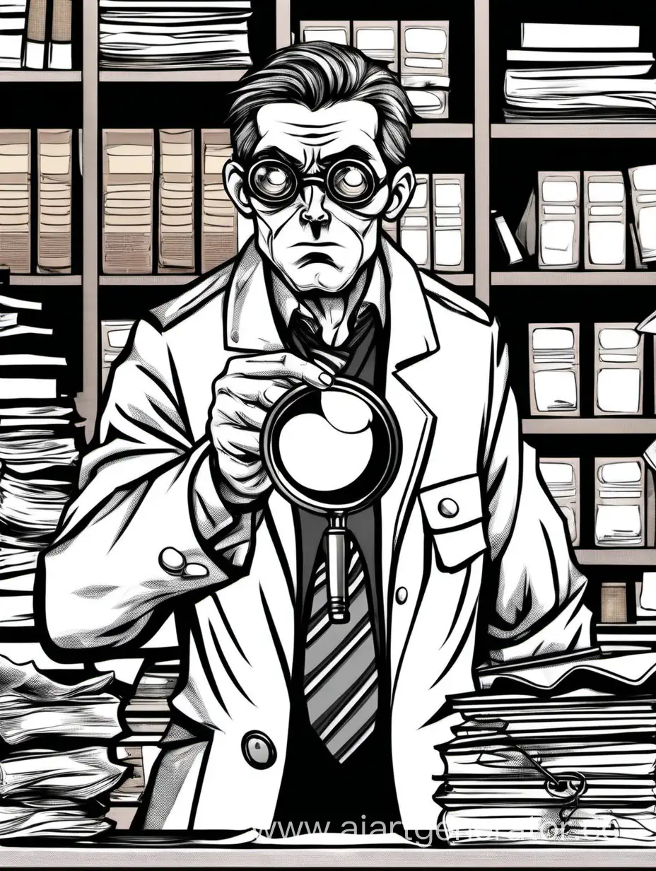 Detective-with-Magnifying-Glass-Investigating-in-Office