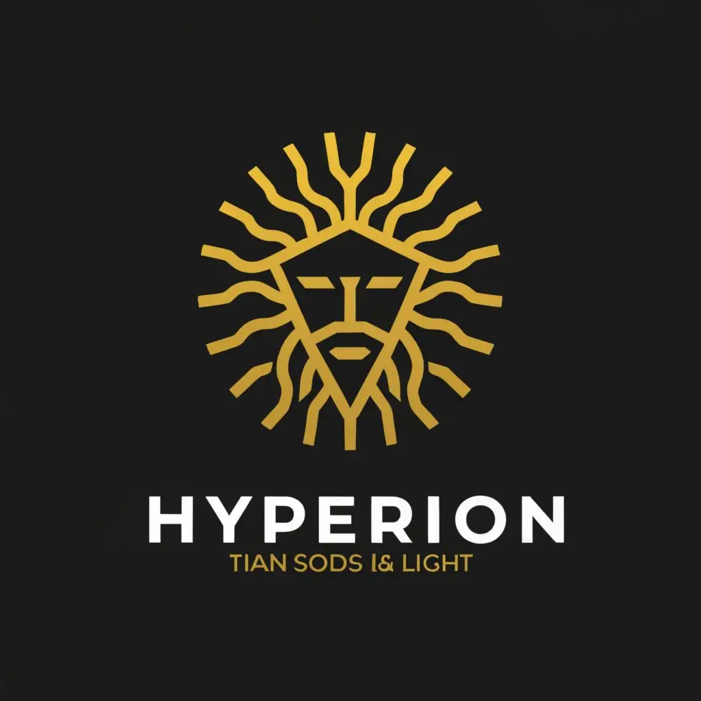 a logo design, without text, main symbol: Greek God Titan Hyperion face, God of sun and light, with hair and beard in circle, Face is serious, Minimalistic, to be used in Technology industry, clear background