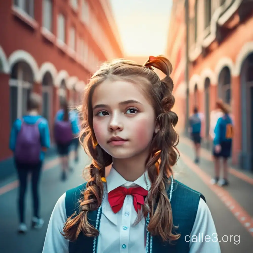 Captivating School Girl Portrait in Uniform | Dalle3 AI