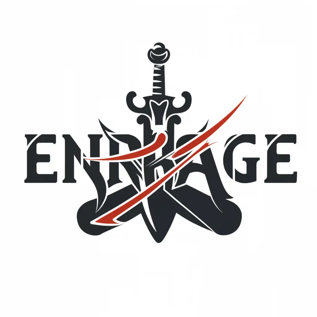 a logo design,with the text "Enrage", main symbol:sworde,Moderate,clear background