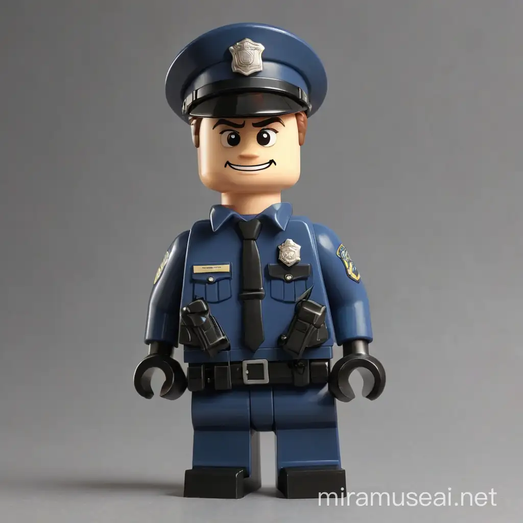 Lego Policeman Figurine in Action