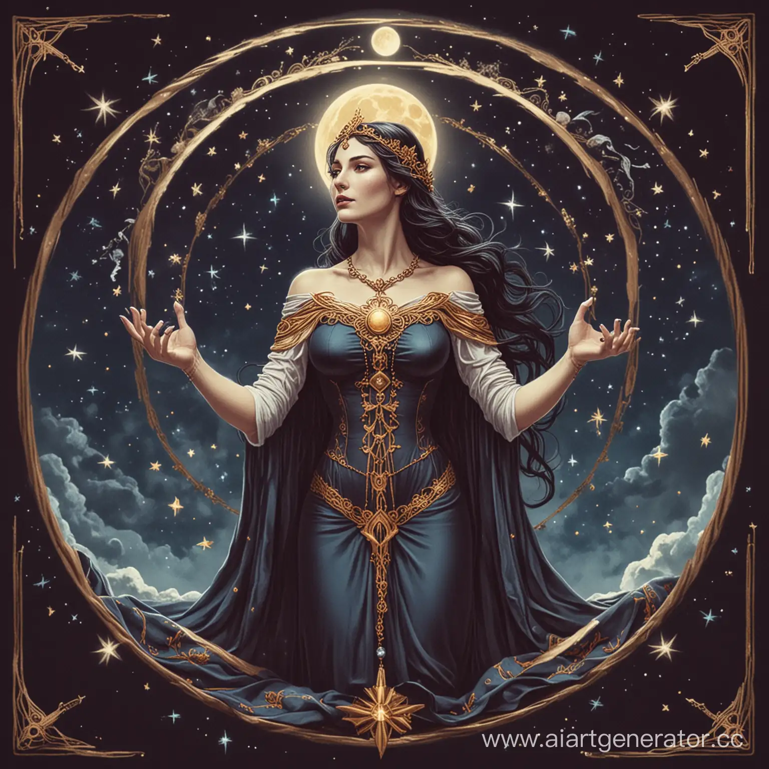 Mystical-Tarot-Moon-Woman-Reading-the-Stars