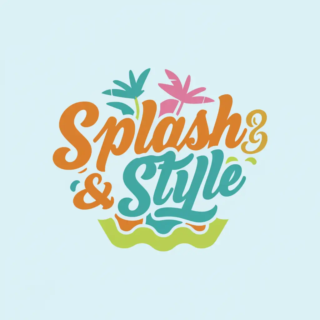 a logo design,with the text "Splash & Style", main symbol:Swimsuit, Beach, Fashion, Clothes,Moderate,clear background