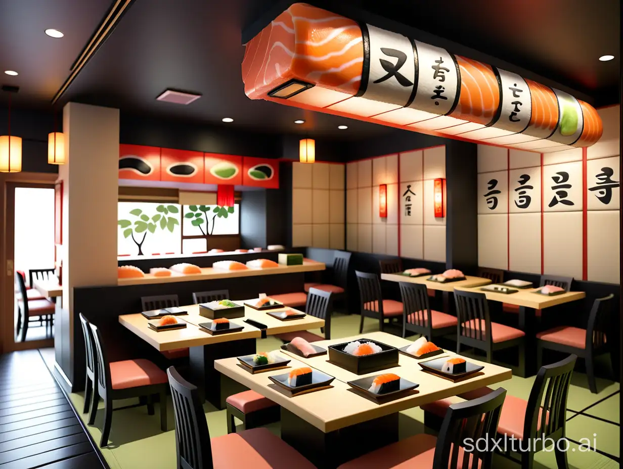 Vibrant-Sushi-Creations-at-a-Modern-Restaurant