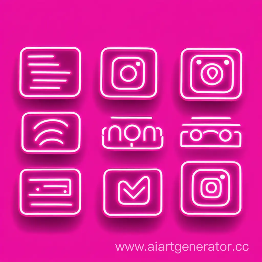 Иконоки для актуального в инстаграм в розово неоновом цвете для маркетолога
