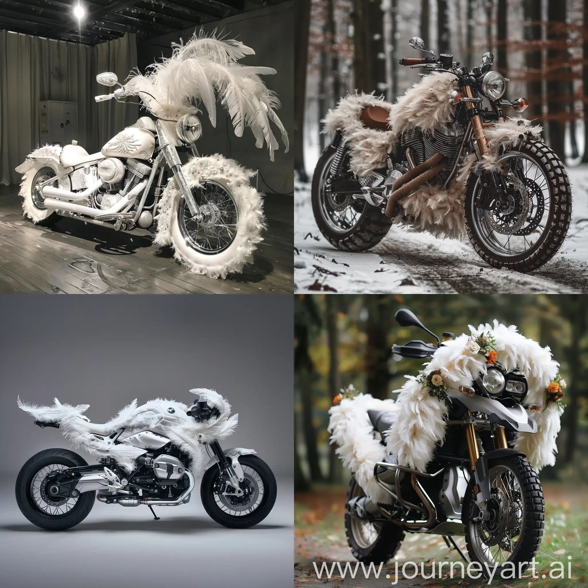 Elegant-Combination-Motorcycle-with-Super-Soft-Feathers