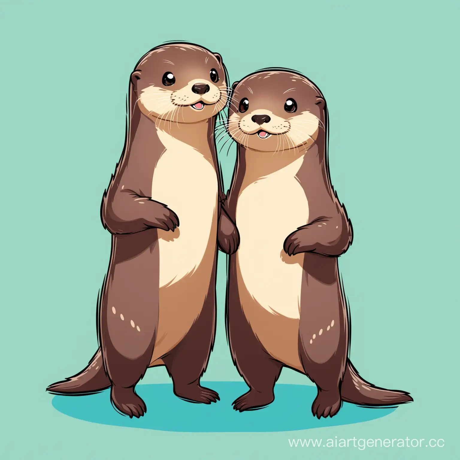 Playful-Mascot-Otters-Frolicking-Together
