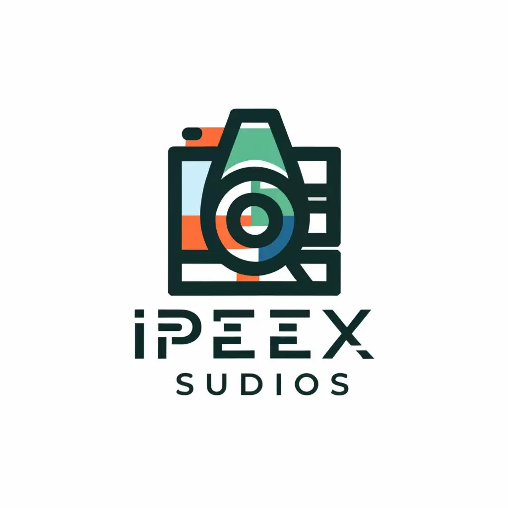 a logo design,with the text "Ipetex Studios", main symbol:photography, camera, camera,Moderate,be used in Entertainment industry,clear background
