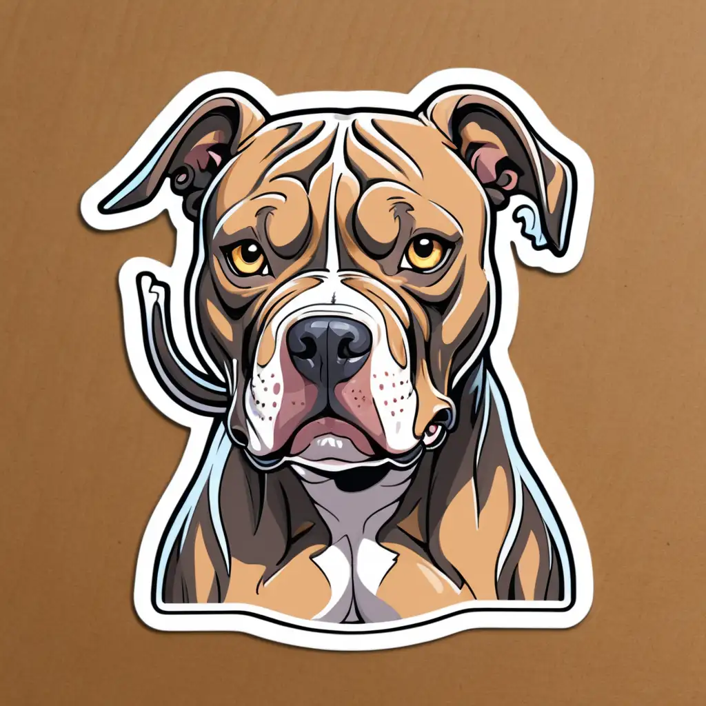 Intimidating Pitbull Dog Sticker Design