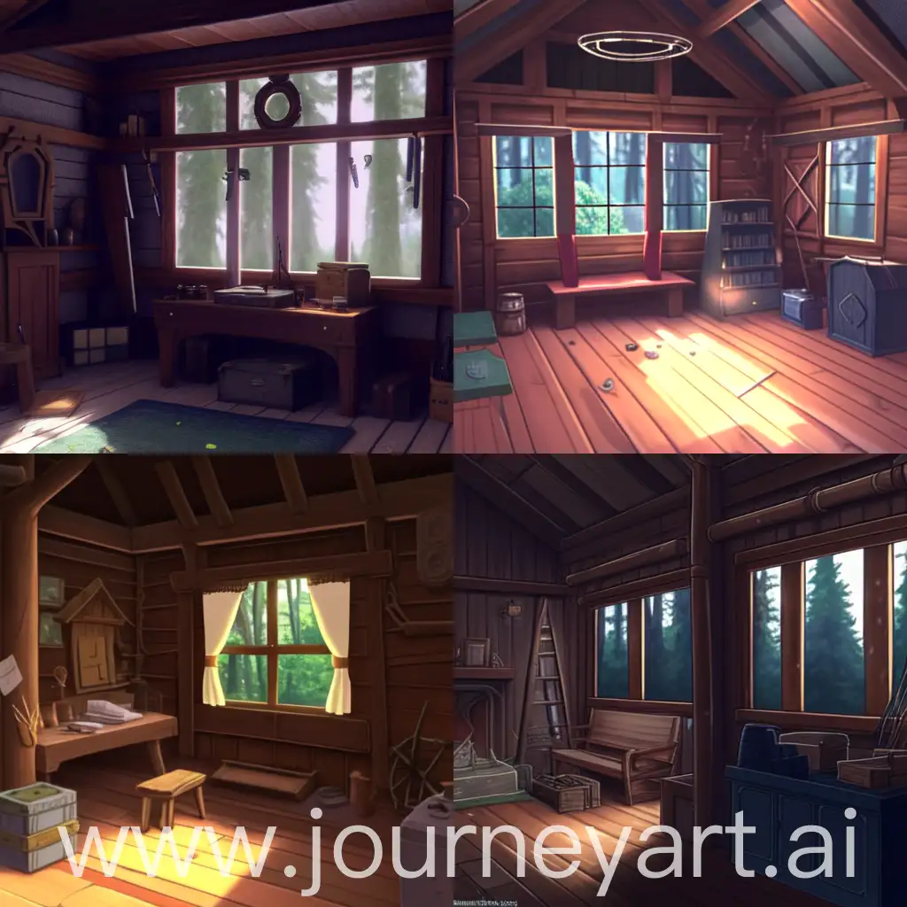 Desolate-Cabin-in-the-Forgotten-Forest-with-Hunting-Gear
