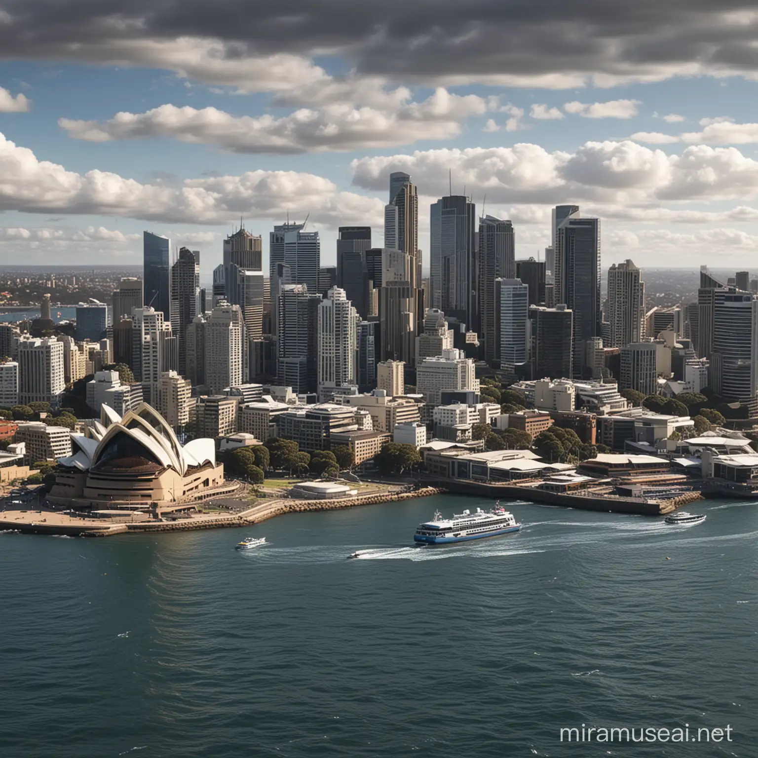 Sydney Skyline at Dusk with Iconic Landmarks