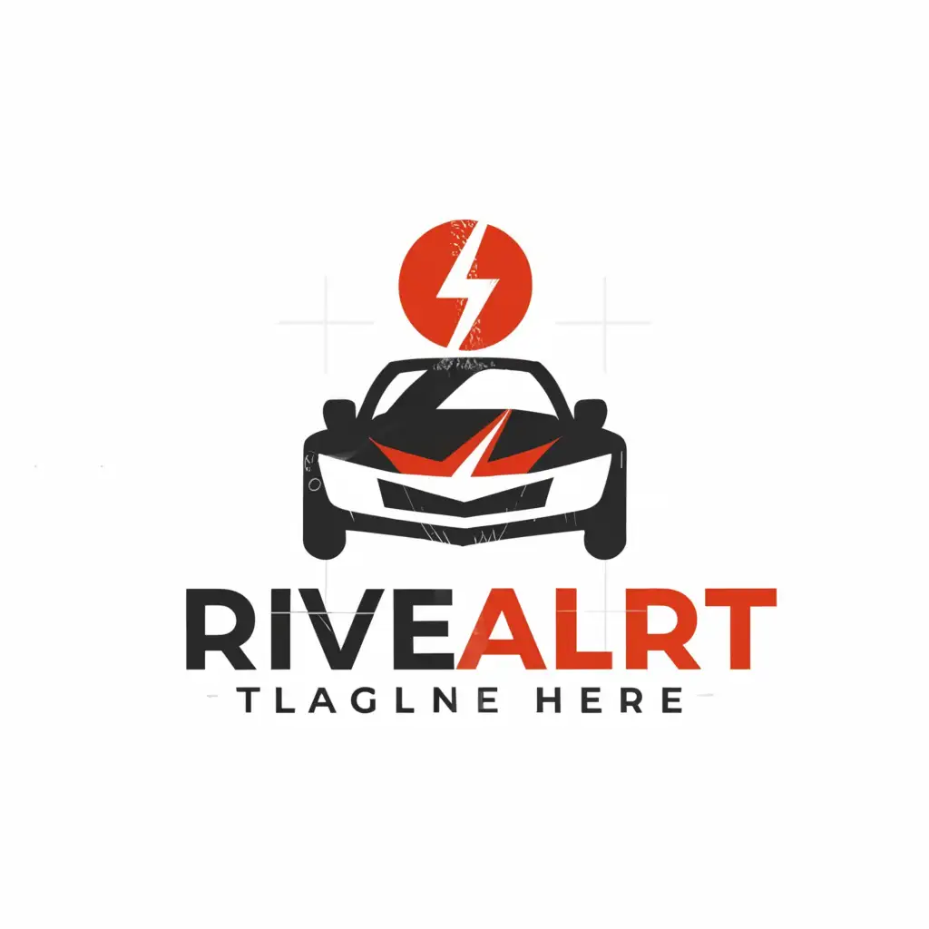 a logo design,with the text "DriveAlert", main symbol:car alert,Moderate,be used in Technology industry,clear background