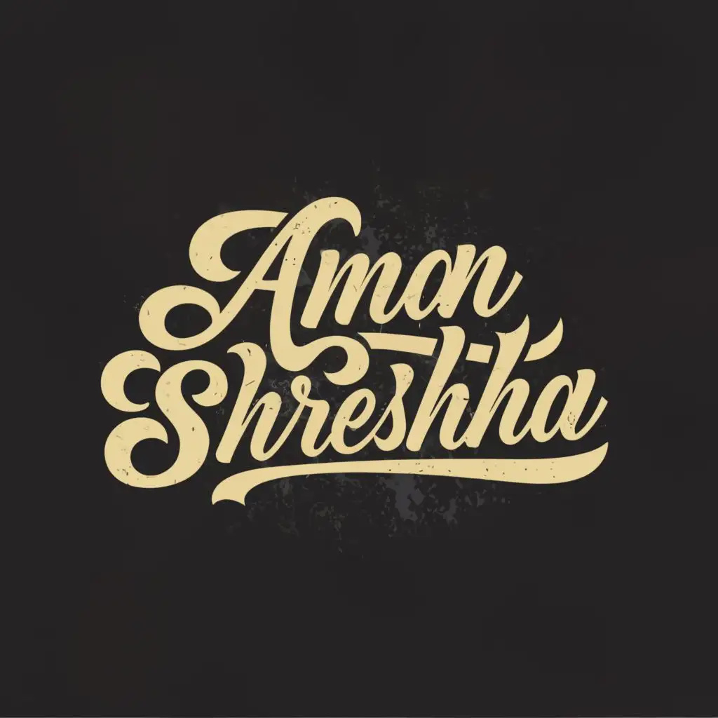 logo, model, with the text "Aman Shrestha", typography, be used in Entertainment industry