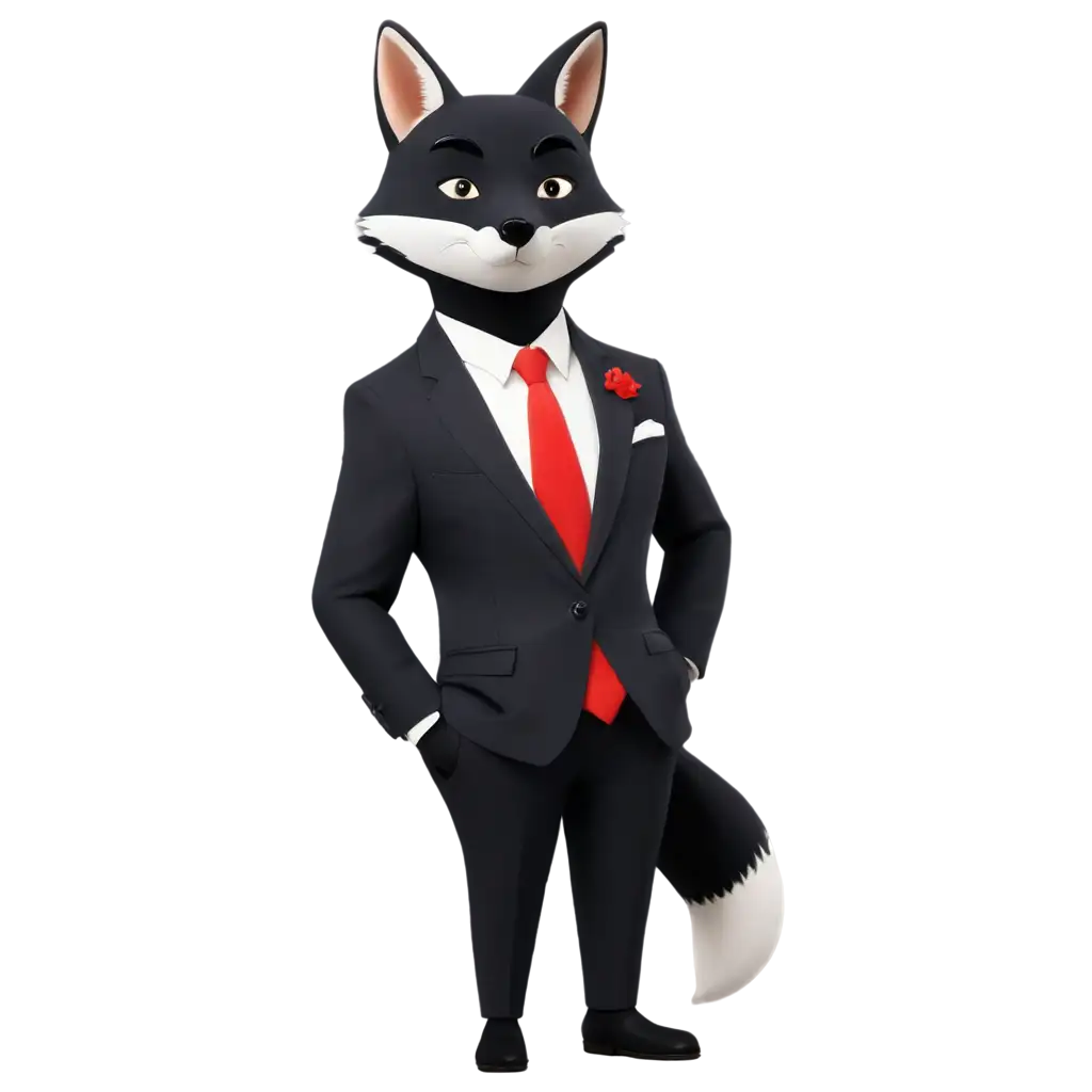 Black-Fox-in-a-Suit-Exquisite-PNG-Image-for-Sophisticated-Branding-and-Creativity