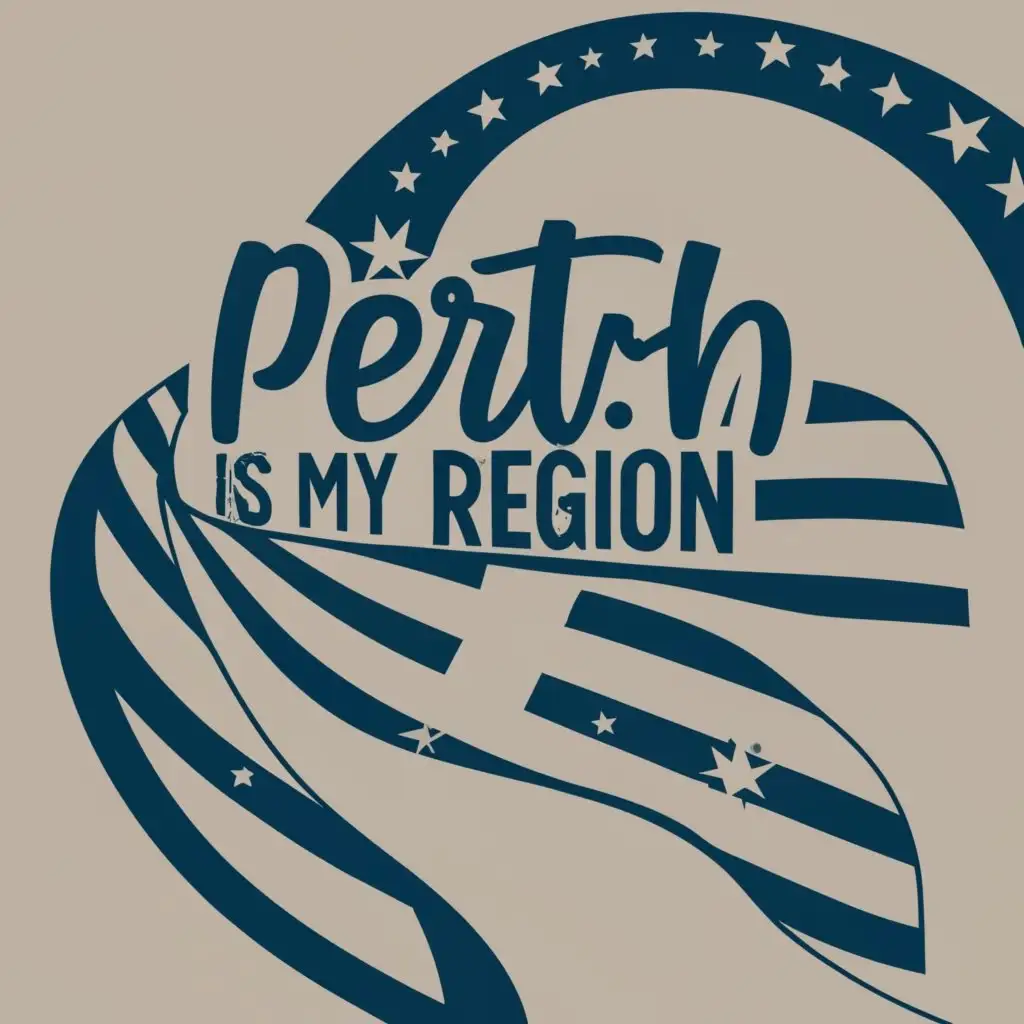 logo, Australia flag, with the text "Perth is my region", typography, be used in Travel industry