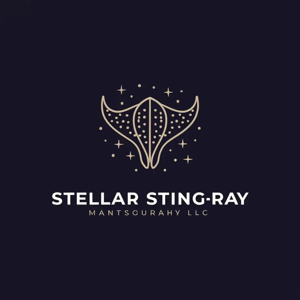 a logo design,with the text "Stellar Stingray LLC", main symbol:cosmic space manta ray,Minimalistic,clear background