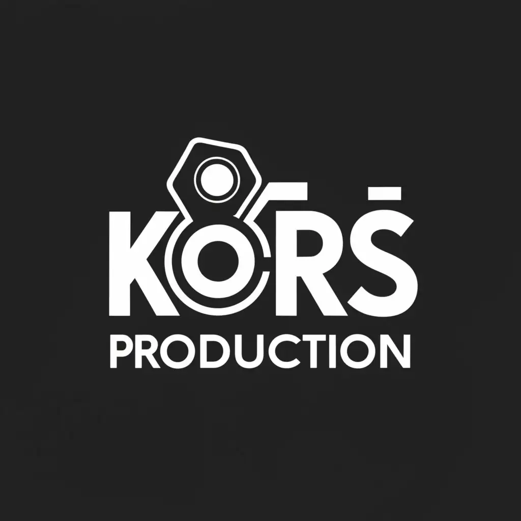 a logo design,with the text "KORS PRODUCTION", main symbol:Cinema,Moderate,be used in Technology industry,clear background
