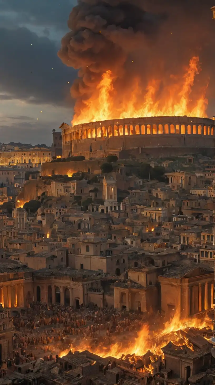 (Show a picture of the Great Fire of Rome)
