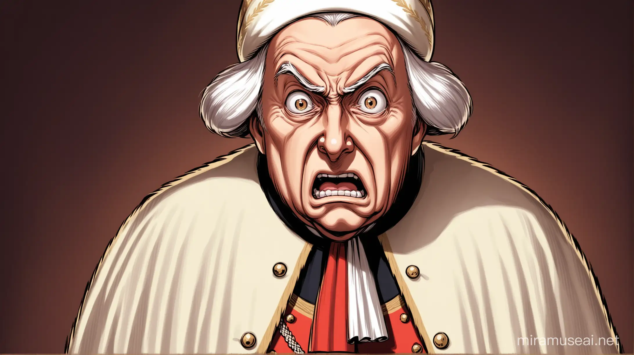 colonial british ruler with scared expression in his face


