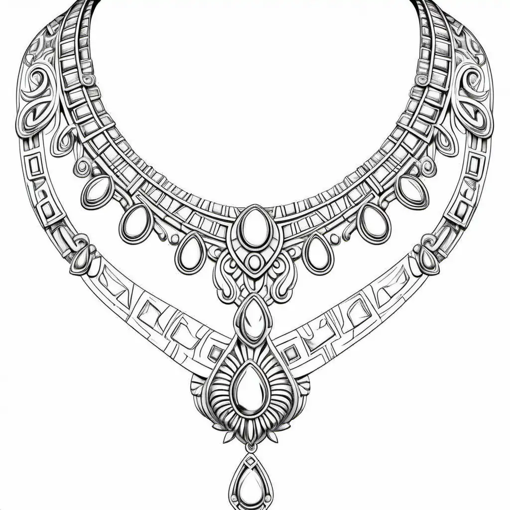Exquisite Amber Jewelry Neck Coloring Page