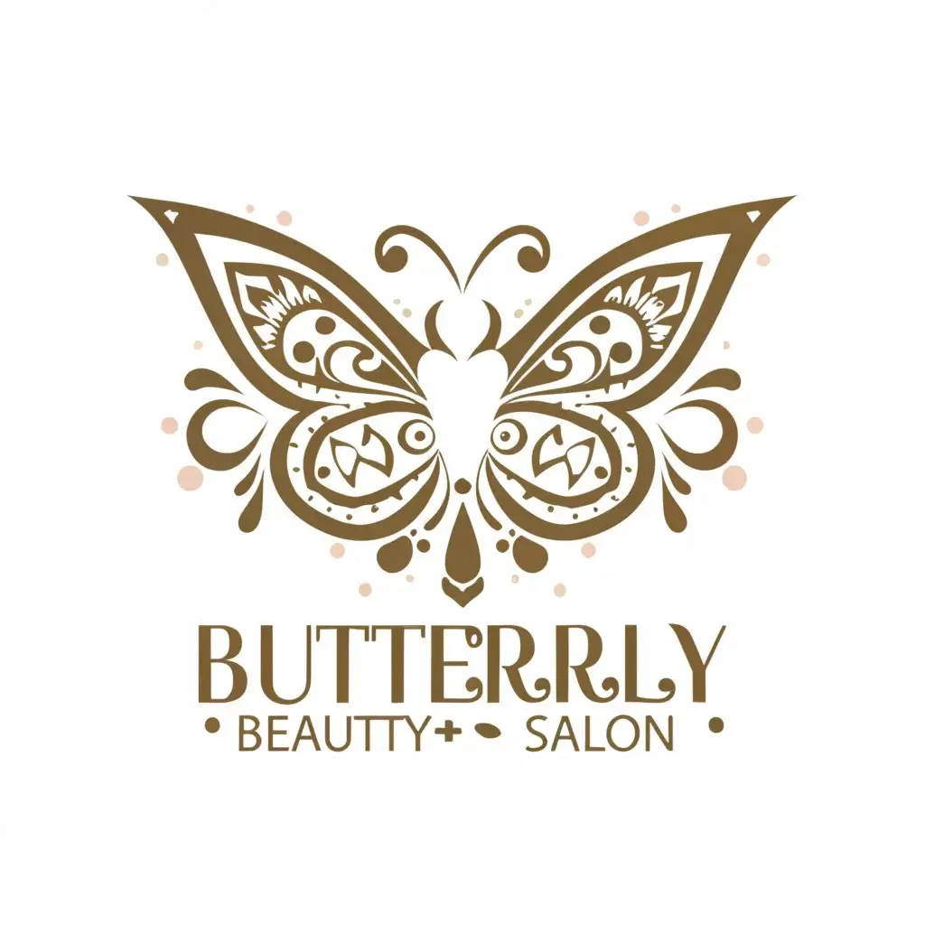 a logo design,with the text "Butterfly Beauty Salon", main symbol:And mehandi art by Pooja,Moderate,be used in Beauty Spa industry,clear background