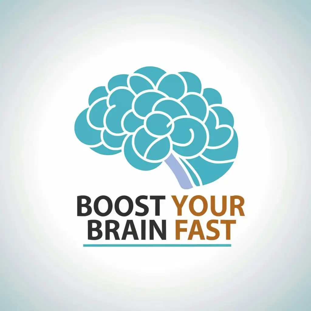 logo, A brain with text, with the text "Boost Your Brain Fast", typography, be used in Entertainment industry
