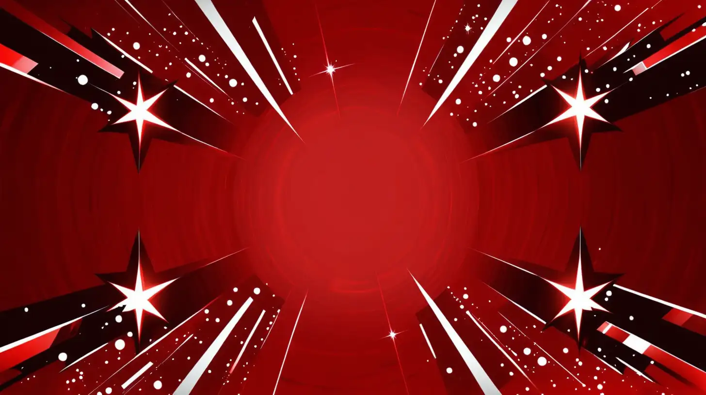 a red background with futuristic stars, blank space in the middle --stylize
