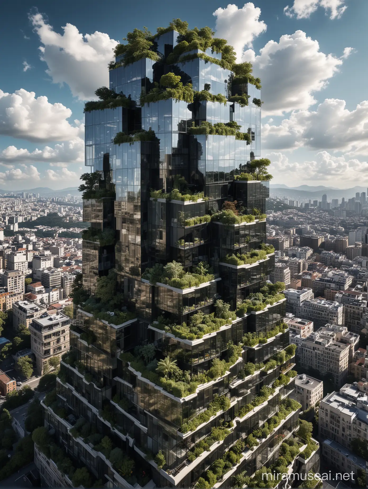 Stefano Boeris Vision 32K EcoFriendly Terraced Tower with Lush Rooftop Gardens