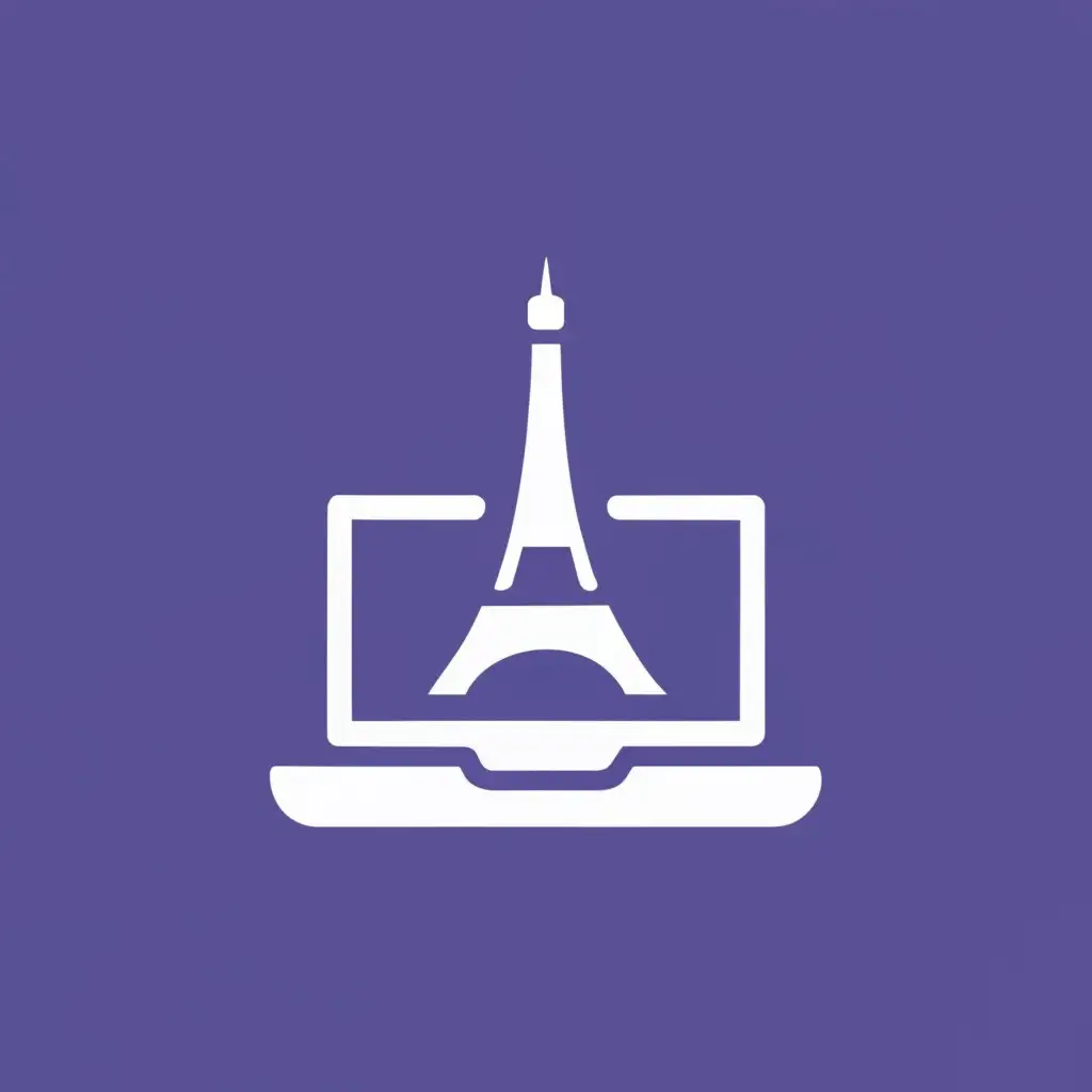 logo, laptop  , Eiffel tower , with the text "laptop Eiffel logo", typography