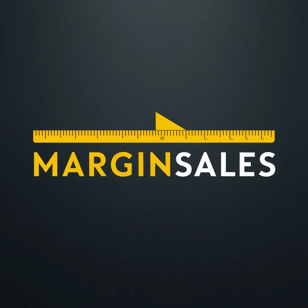 logo, Yellow Ruler and text too, with the text "MarginSales", typography, be used in Technology industry