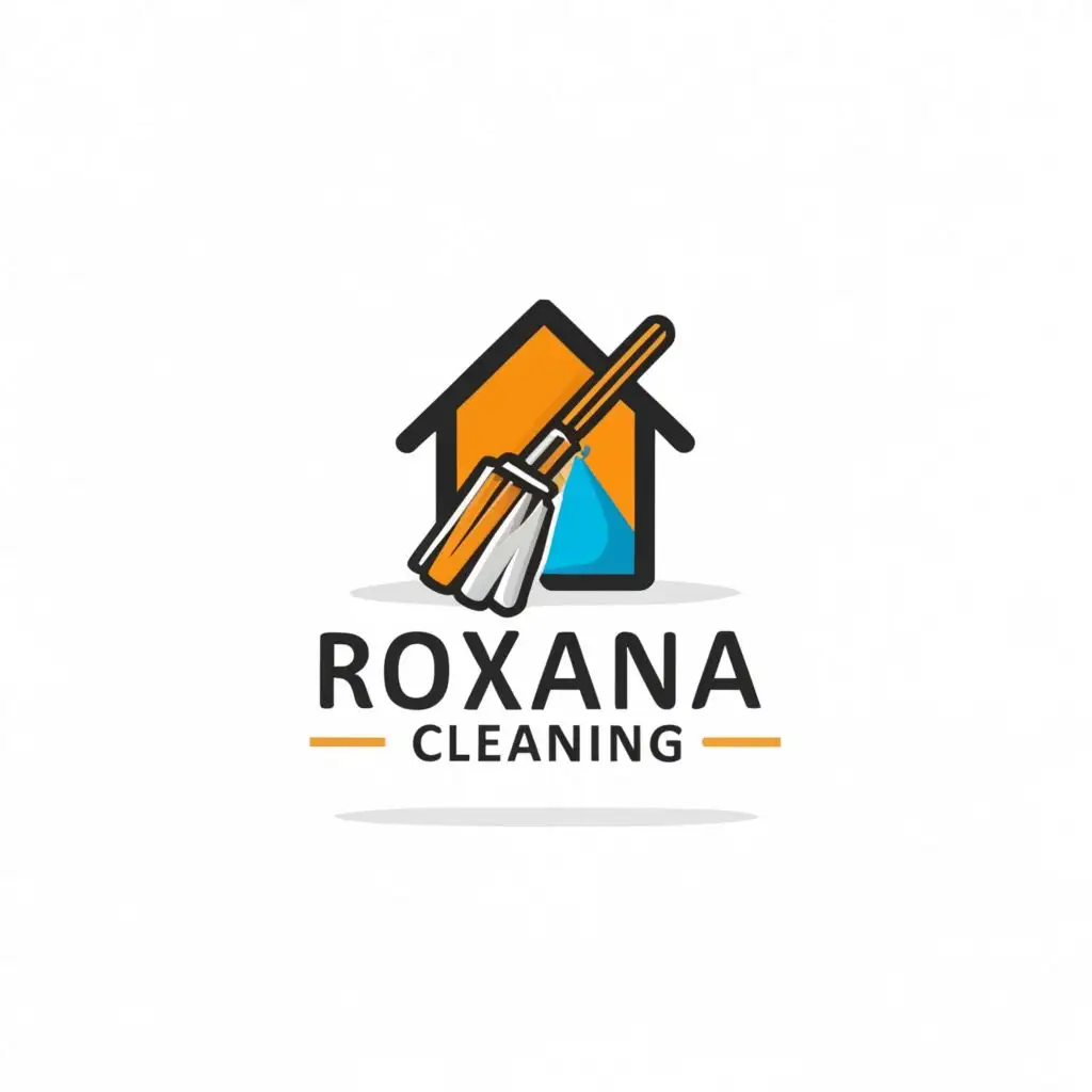 a logo design,with the text "Roxana Cleaning", main symbol:A logo de empresa de limpieza que se enfoque en la dedicación,Minimalistic,be used in Home Family industry,clear background