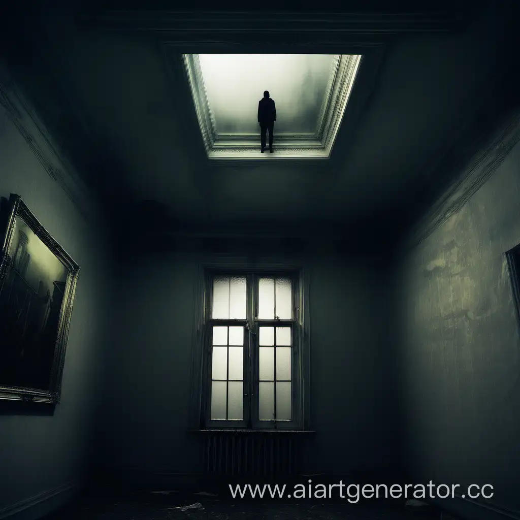 Eerie-Room-with-Dim-Light-Reaching-the-Ceiling