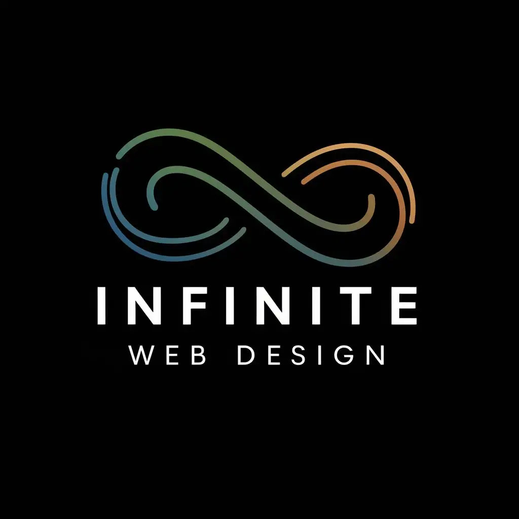 logo, Infinite, with the text "infinite web design", typography, be used in Internet industry