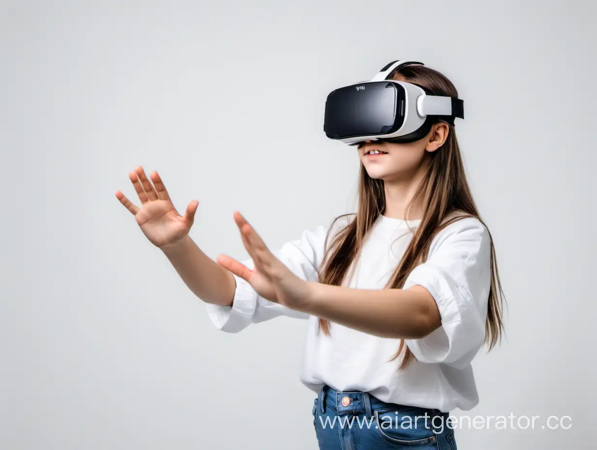 Girl-Wearing-VR-Glasses-on-White-Background