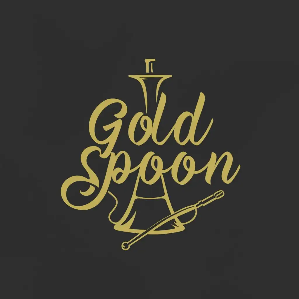 a logo design,with the text "Gold Spoon", main symbol:Hookah,Moderate,be used in Events industry,clear background