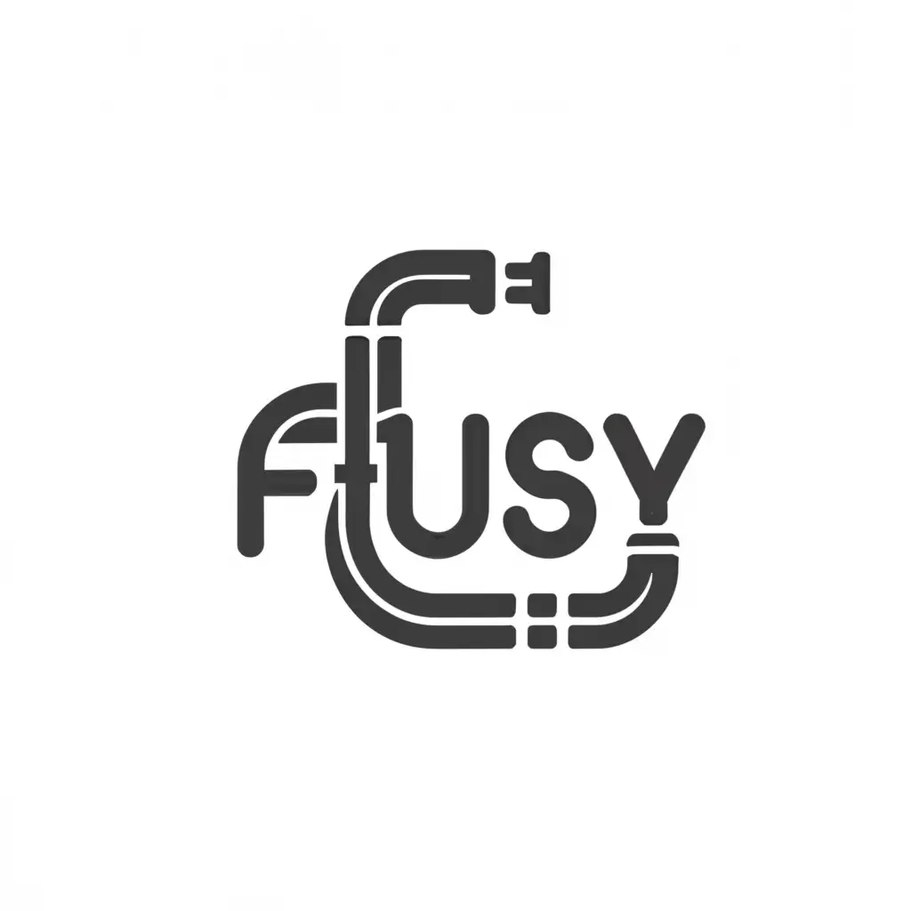 a logo design,with the text "FuSy", main symbol:a pipe,Moderate,clear background