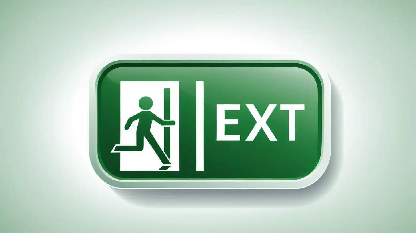 Contemporary Green Exit Icon in Modern Style