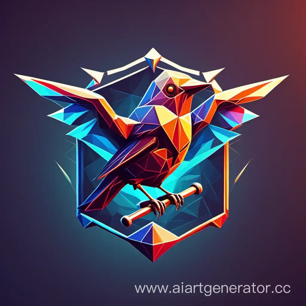 Low-Poly-Nightingale-Logo-with-Laser-Tag-and-Drone